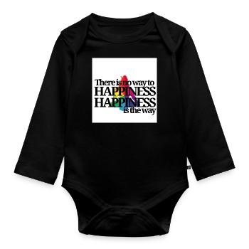 HAPPINESS Shiva - Body Bébé bio manches longues - noir - Devant