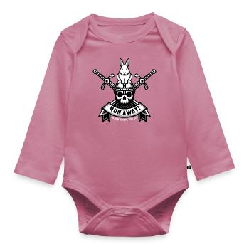 Run Away! - Organic Longsleeve Baby Bodysuit - mauve - Front