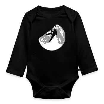 Vollmond und Klettern - Baby Bio-Langarm-Body - Schwarz - Vorne