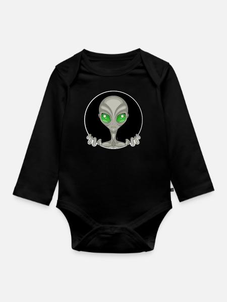 Grey Alien - Baby Bio-Langarm-Body - Schwarz