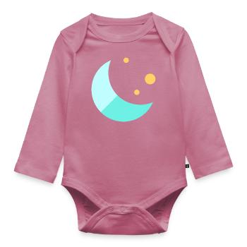 Lune - Body Bébé bio manches longues - mauve - Devant
