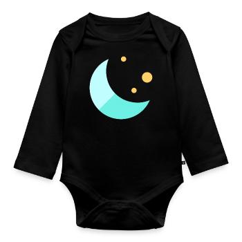 Mond - Baby Bio-Langarm-Body - Schwarz - Vorne