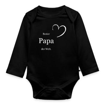 Meilleur papa du monde - Body Bébé bio manches longues - noir - Devant