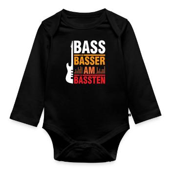 Bass Bassist Musiker Bassgitarre Gitarre - Baby Bio-Langarm-Body - Schwarz - Vorne
