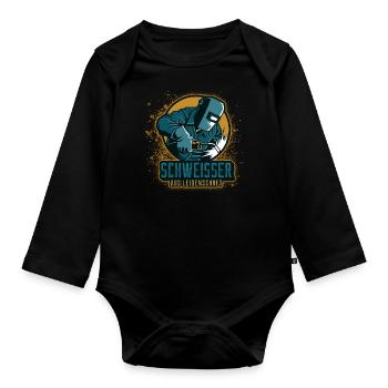 Schweißer schweissen Geschenk Schlosserei Stahlbau - Baby Bio-Langarm-Body - Schwarz - Vorne
