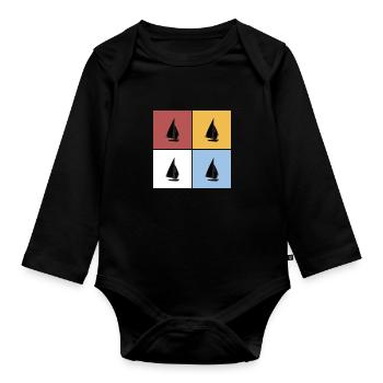 Voile Carrés Vintage Voile Sport Hobby - Body Bébé bio manches longues - noir - Devant