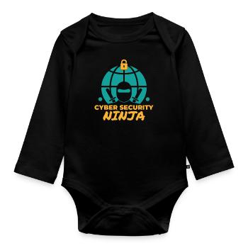 Cyber security ninja Programming Computer Science - Organic Longsleeve Baby Bodysuit - black - Front