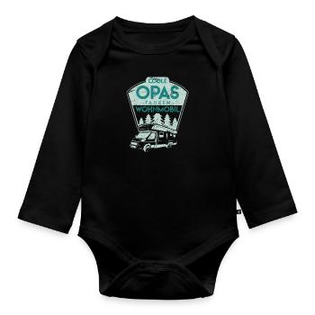 Coole Opas fahren Wohnmobil Camper Camping Spruch - Baby Bio-Langarm-Body - Schwarz - Vorne