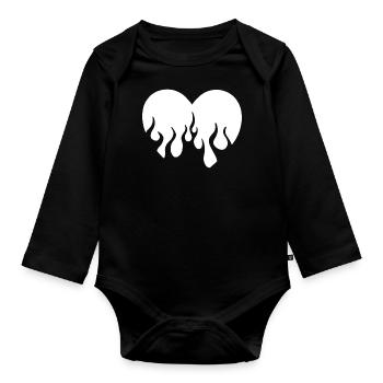 HERZ - Baby Bio-Langarm-Body - Schwarz - Vorne