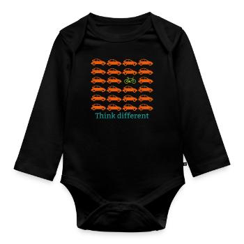 Think different cadeau vélo vélo sport - Body Bébé bio manches longues - noir - Devant