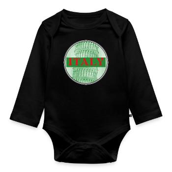 Italien italienisch Italo Italy Geschenke cool - Baby Bio-Langarm-Body - Schwarz - Vorne