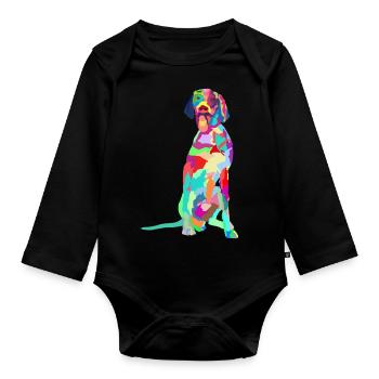 German Shorthair Pointer Funny | Gift GSP DAD - Organic Longsleeve Baby Bodysuit - black - Front