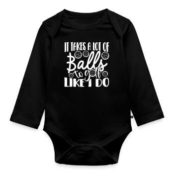 Golf Golf golf golf golfeurs - Body Bébé bio manches longues - noir - Devant