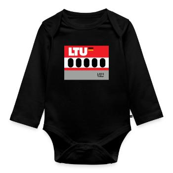 LTU Retro Airline Germany - Organic Longsleeve Baby Bodysuit - black - Front