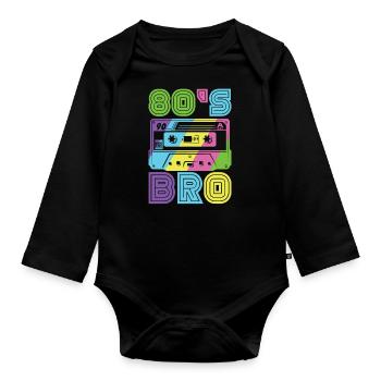 I love the 80s - Organic Longsleeve Baby Bodysuit - black - Front