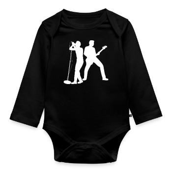 Rock Music Rock and Roll Guitar - Body Bébé bio manches longues - noir - Devant
