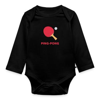 Ping pong - Baby Bio-Langarm-Body - Schwarz - Vorne