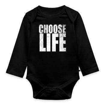 CHOOSE life - Body Bébé bio manches longues - noir - Devant