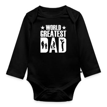 World Best Dad Dad Father's Day Gift Dad Pride - Organic Longsleeve Baby Bodysuit - black - Front