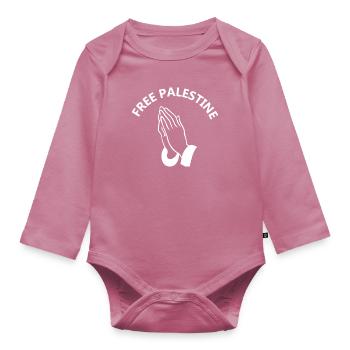 Palestine libre - Body Bébé bio manches longues - mauve - Devant
