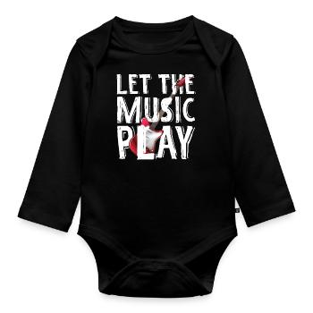 Guitariste guitariste guitariste musicien musique - Body Bébé bio manches longues - noir - Devant