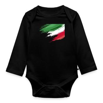 Drapeau italien - Body Bébé bio manches longues - noir - Devant
