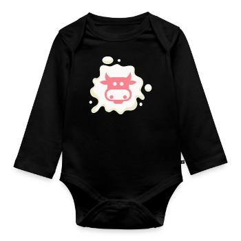 Nicht Ihre Mutter nicht Ihre Milch - Baby Bio-Langarm-Body - Schwarz - Vorne