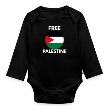 Libérer la Palestine - Body Bébé bio manches longues - noir - Devant