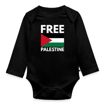 Libérer la Palestine - Body Bébé bio manches longues - noir - Devant