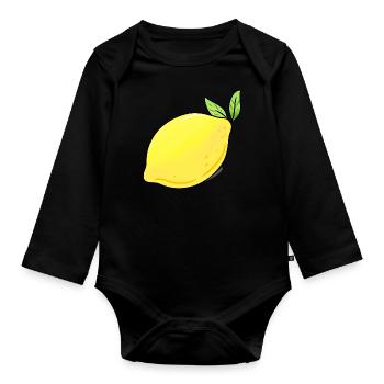 lemon - Organic Longsleeve Baby Bodysuit - black - Front