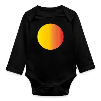 Sun with gradient 02 - Organic Longsleeve Baby Bodysuit - black - Front