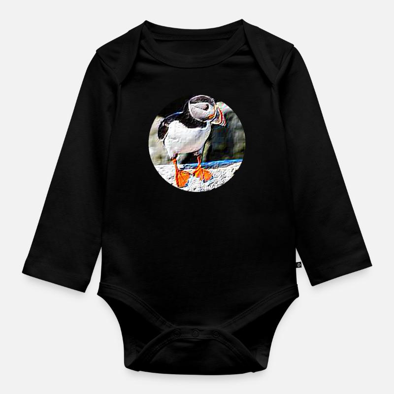 Puffin Rock - Body Bébé bio manches longues - noir