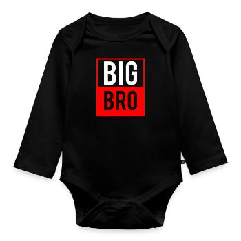 Big Bro - Großer Bruder - Baby Bio-Langarm-Body - Schwarz - Vorne