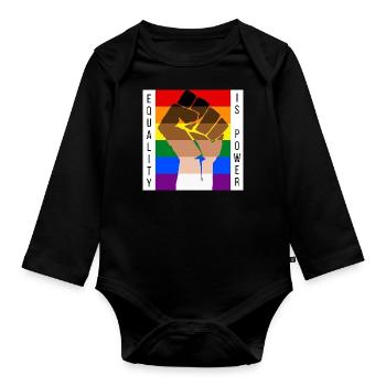 Equality LGBT BLM - Organic Longsleeve Baby Bodysuit - black - Front