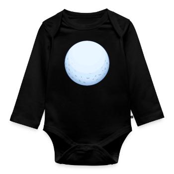 Balle de golf - Body Bébé bio manches longues - noir - Devant