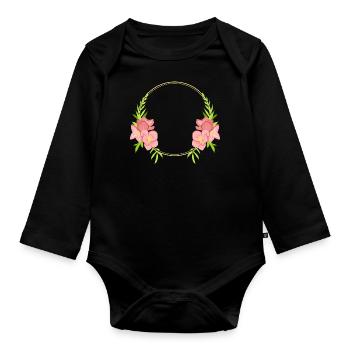 Cercle des fleurs - Body Bébé bio manches longues - noir - Devant