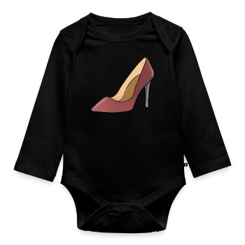 High Heel / High Shoes - Organic Longsleeve Baby Bodysuit - black - Front