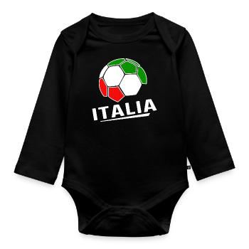 Italy Football Italy - Organic Longsleeve Baby Bodysuit - black - Front