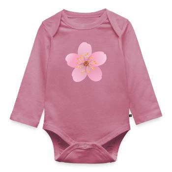 Cherry blossom - Organic Longsleeve Baby Bodysuit - mauve - Front