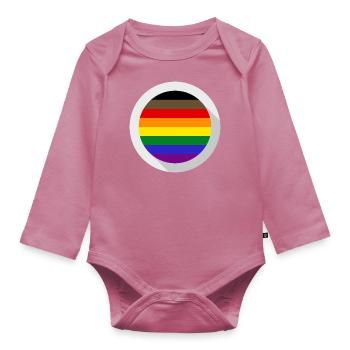 Drapeau de la fierté - Body Bébé bio manches longues - mauve - Devant