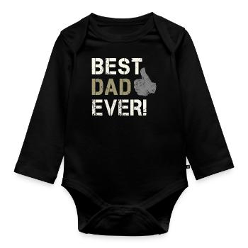 Cadeau d’anniversaire de Meilleur Papa Ever pour papa - Body Bébé bio manches longues - noir - Devant