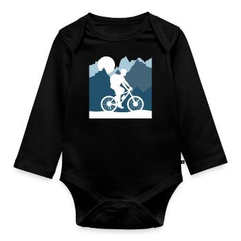 Bike Biking Fahrrad Velo Cycling - Baby Bio-Langarm-Body - Schwarz - Vorne