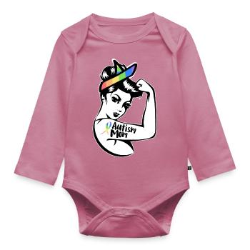 Autisme autiste - Body Bébé bio manches longues - mauve - Devant