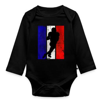 Football américain France Team Sport - Body Bébé bio manches longues - noir - Devant