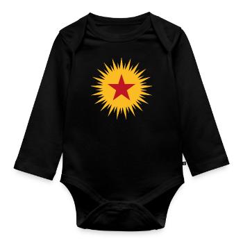 Kurdisch Kurdistan Geschenk Provinz Heimat - Baby Bio-Langarm-Body - Schwarz - Vorne