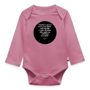 Marcus Aurelius Zitat - Baby Bio-Langarm-Body - Mauve - Vorne