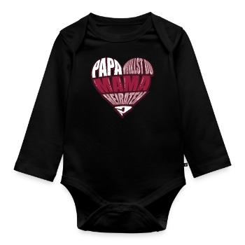 Papa Heiraten Fragen - Baby Bio-Langarm-Body - Schwarz - Vorne