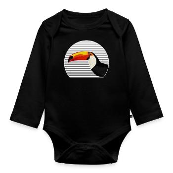 Toucan bird bird lover bird watcher - Organic Longsleeve Baby Bodysuit - black - Front