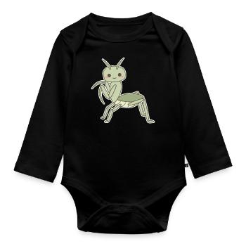 Gottesanbeterin - Baby Bio-Langarm-Body - Schwarz - Vorne
