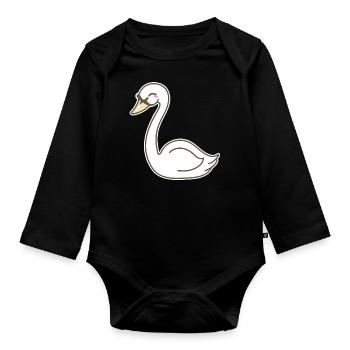 Cygne - Body Bébé bio manches longues - noir - Devant